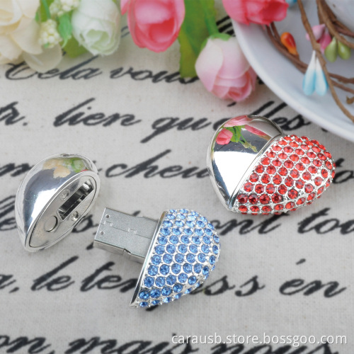 CaraUSB Retro love heart-shaped jewelry Usb sticks fashion crystal hearts personalized custom creative gifts
